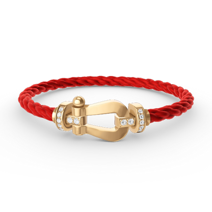 [Riva Jewelry]FORCE LARGE HORSESHOE HALF DIAMOND BRACELET - GOLD