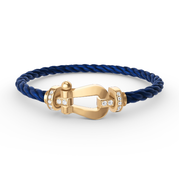 [Riva Jewelry]FORCE LARGE HORSESHOE HALF DIAMOND BRACELET - GOLD