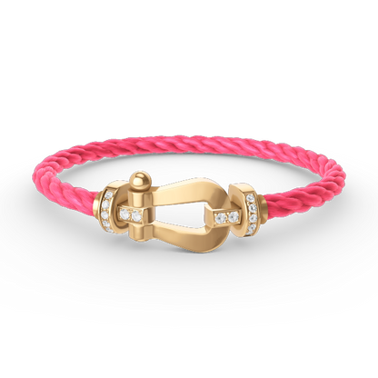 [Riva Jewelry]FORCE LARGE HORSESHOE HALF DIAMOND BRACELET - GOLD