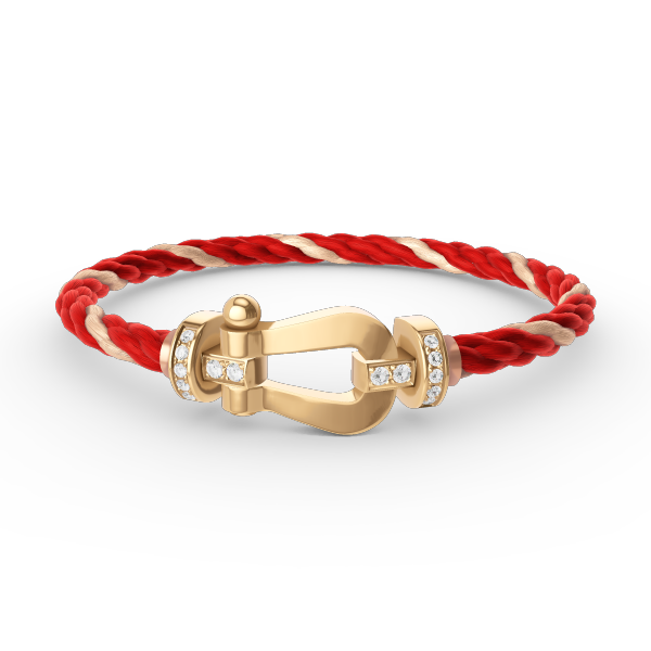 [Riva Jewelry]FORCE LARGE HORSESHOE HALF DIAMOND BRACELET - GOLD