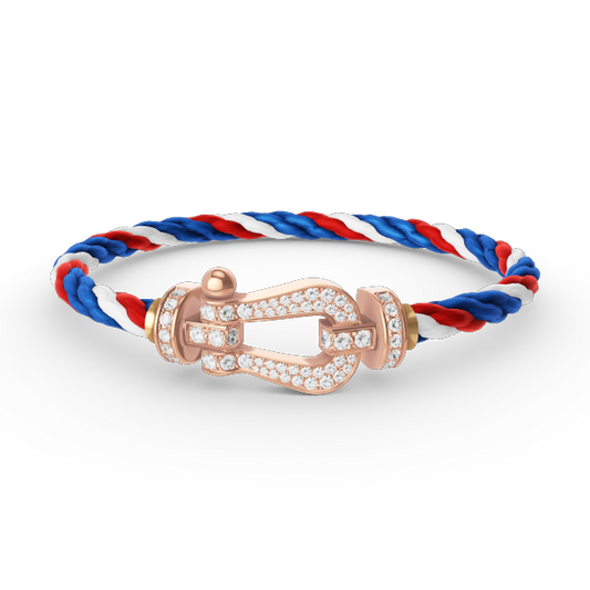 [Riva Schmuck]FORCE GROSSES HUFEISEN ARMBAND VOLL MIT DIAMANTEN - ROSÉGOLD