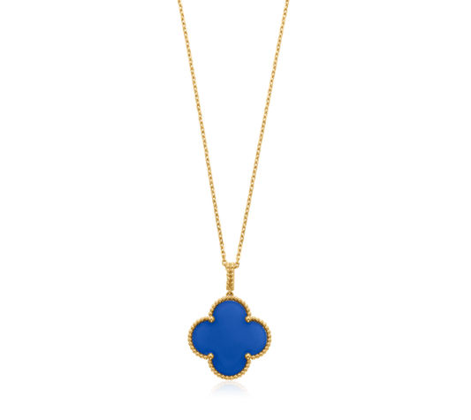 [Riva Jewelry ]CLOVER 25MM NECKLACE TURQUOISE ROSE GOLD