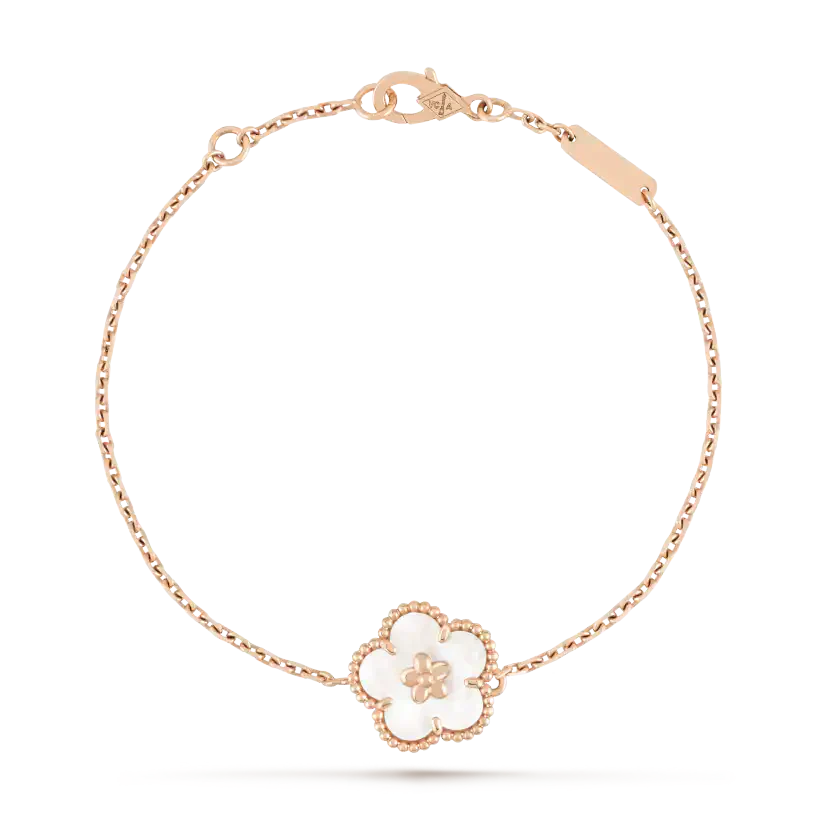 [Riva Jewelry ]LUCKY WHITE MOP PLUM BLOSSOM  BRACELET
