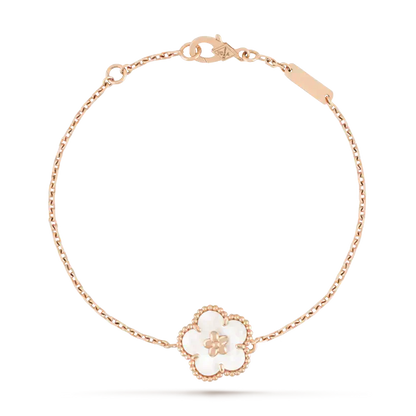 [Riva Jewelry ]LUCKY WHITE MOP PLUM BLOSSOM  BRACELET