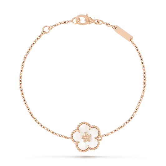 [Riva Jewelry ]LUCKY WHITE MOP PLUM BLOSSOM  BRACELET