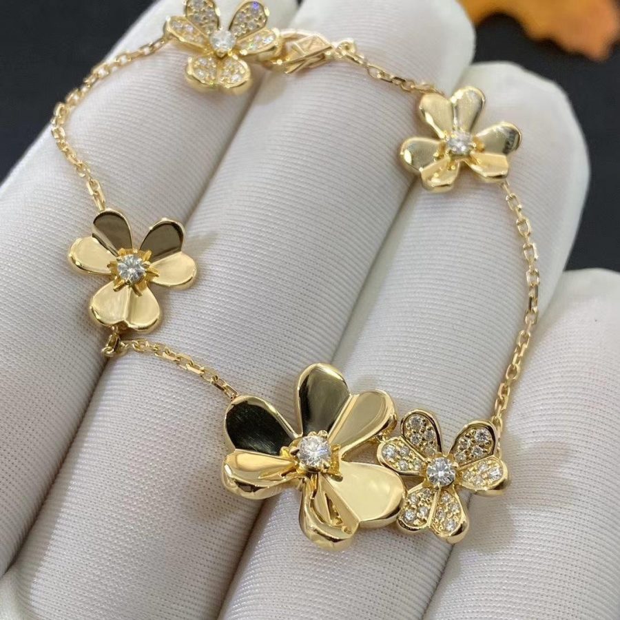 [Riva Jewelry ]FRIVOLE GOLD 5 FLOWERS BRACELET