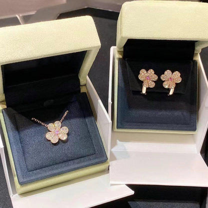 [Riva Jewelry ]FRIVOLE ROSE GOLD FLOWER DIAMOND NECKLACE