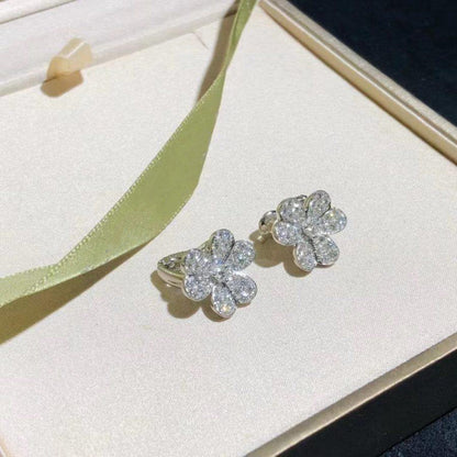 [Riva Jewelry ]FRIVOLE SILVER FLOWER DIAMOND EARRINGS