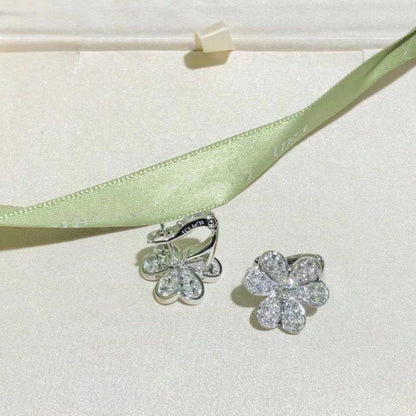 [Riva Jewelry ]FRIVOLE SILVER FLOWER DIAMOND EARRINGS