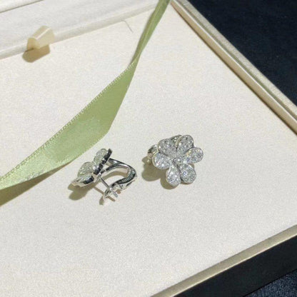 [Riva Jewelry ]FRIVOLE SILVER FLOWER DIAMOND EARRINGS