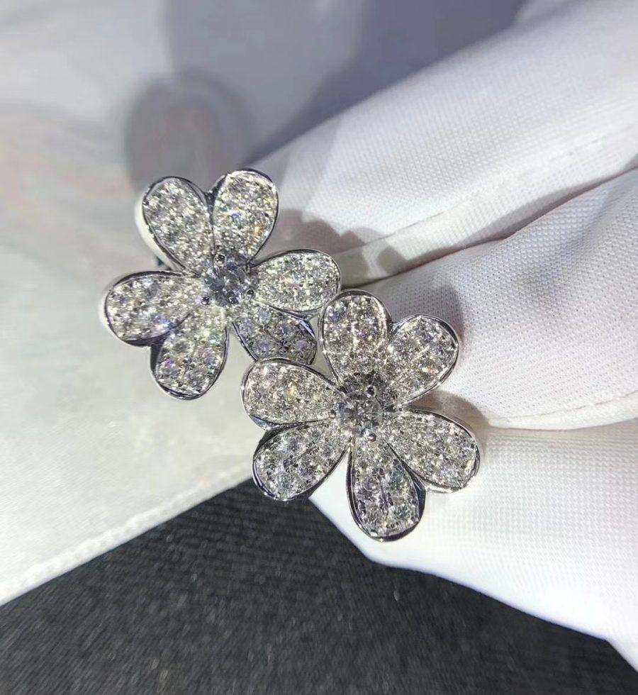 [Riva Jewelry ]FRIVOLE SILVER FLOWER DIAMOND EARRINGS