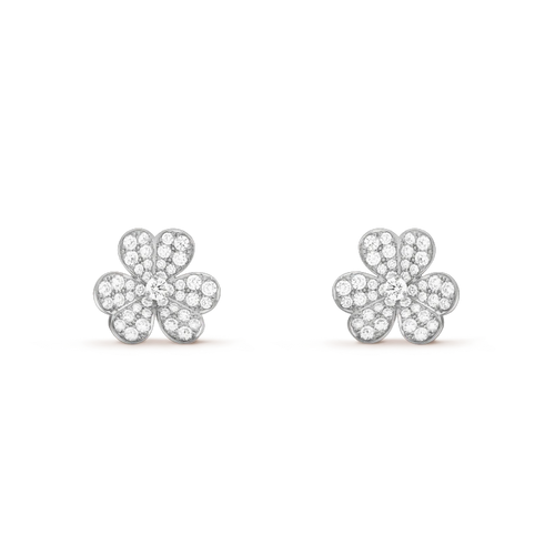 [Riva Jewelry ]FRIVOLE SILVER FLOWER DIAMOND EARRINGS