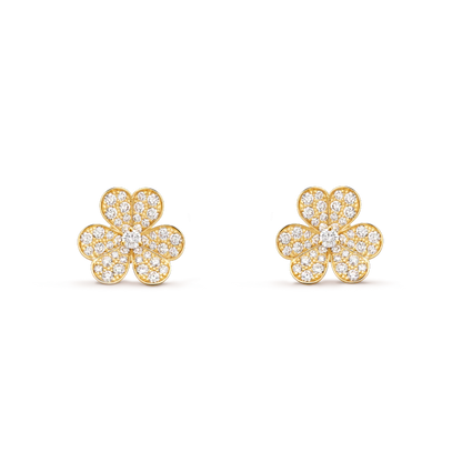 [Riva Jewelry ]FRIVOLE GOLD FLOWER DIAMOND EARRINGS
