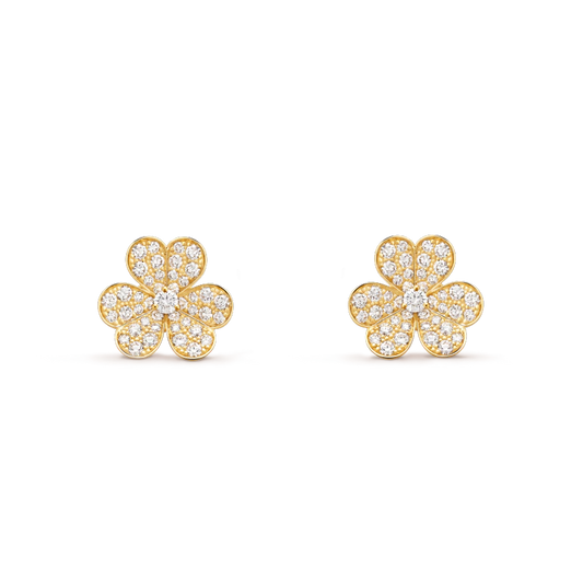 [Riva Jewelry ]FRIVOLE GOLD FLOWER DIAMOND EARRINGS