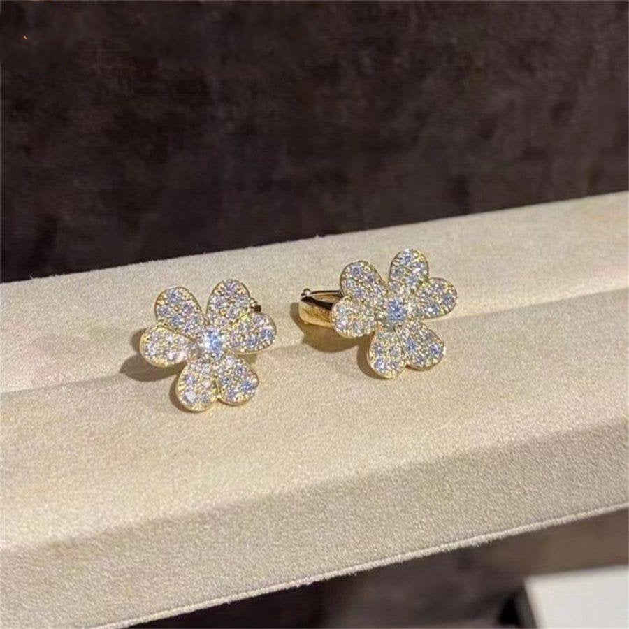 [Riva Jewelry ]FRIVOLE GOLD FLOWER DIAMOND EARRINGS