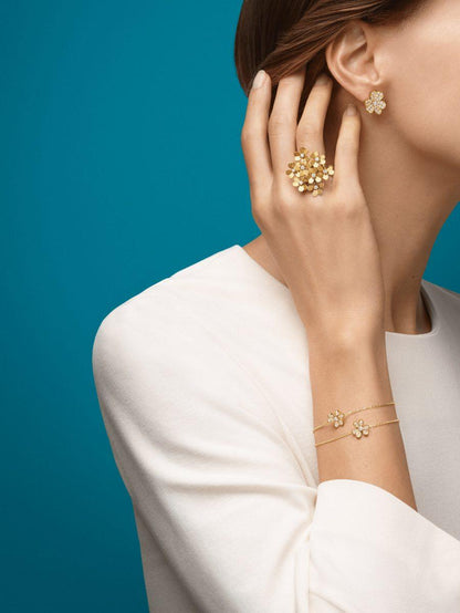 [Riva Jewelry ]FRIVOLE GOLD FLOWER DIAMOND EARRINGS
