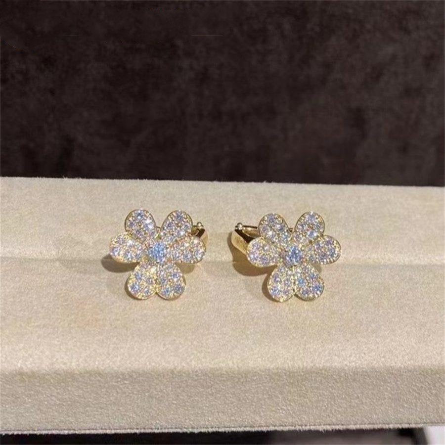 [Riva Jewelry ]FRIVOLE GOLD FLOWER DIAMOND EARRINGS