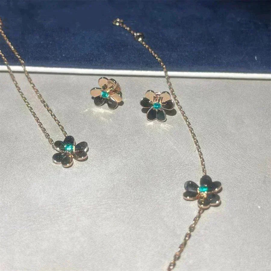 [Riva Jewelry ]FRIVOLE  FLOWER MALACHITE EARRINGS