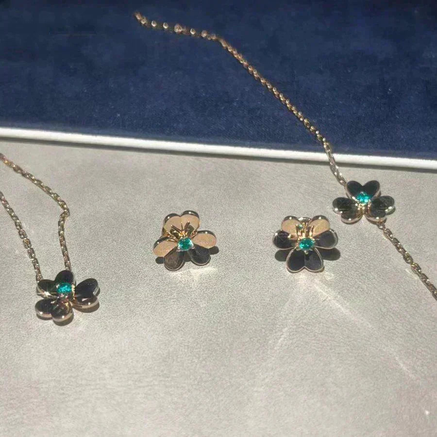 [Riva Jewelry ]FRIVOLE  FLOWER MALACHITE EARRINGS