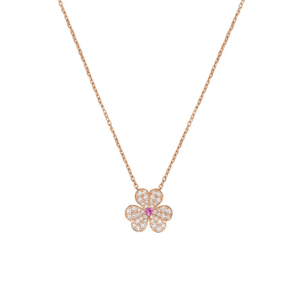 [Riva Jewelry ]FRIVOLE ROSE GOLD FLOWER DIAMOND NECKLACE