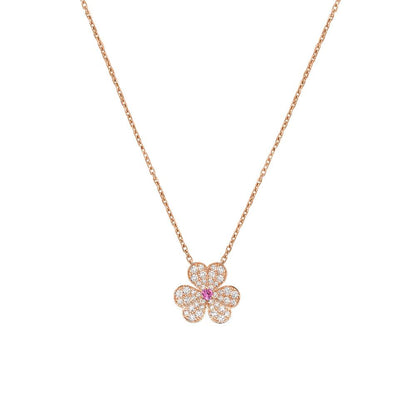 [Riva Jewelry ]FRIVOLE ROSE GOLD FLOWER DIAMOND NECKLACE