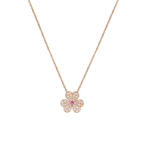 [Riva Jewelry ]FRIVOLE ROSE GOLD FLOWER DIAMOND NECKLACE