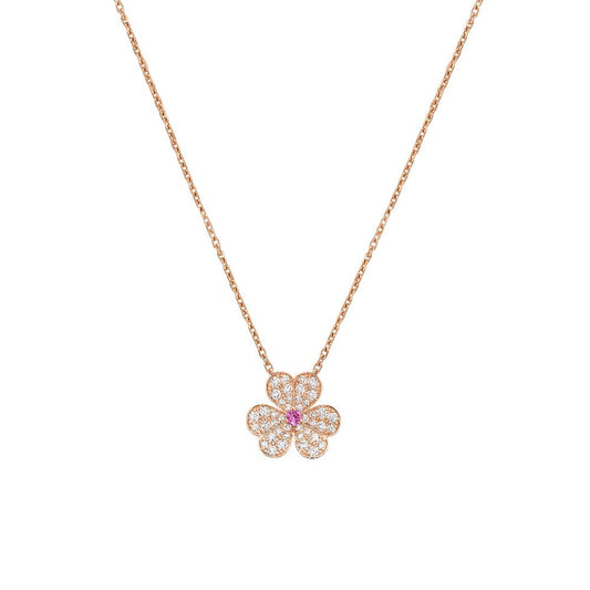 [Riva Jewelry ]FRIVOLE ROSE GOLD FLOWER DIAMOND NECKLACE