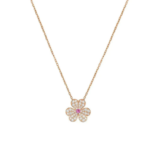 [Riva Jewelry ]FRIVOLE ROSE GOLD FLOWER DIAMOND NECKLACE