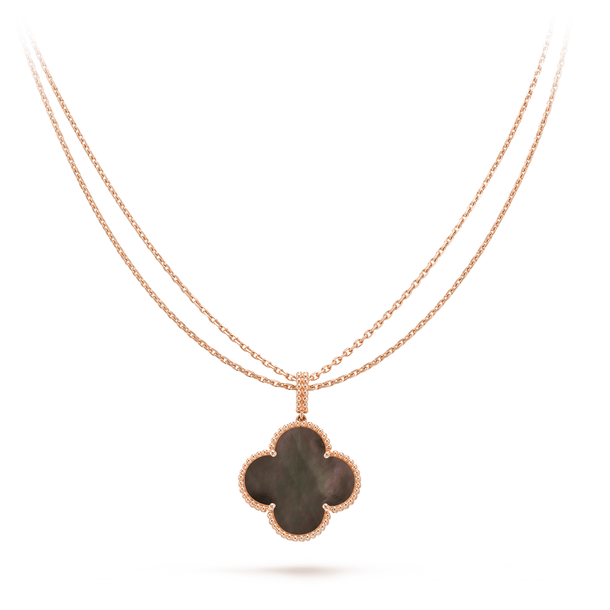 [Riva Jewelry ]CLOVER 25MM GOLD DARK MOP BIG CLOVER NECKLACE