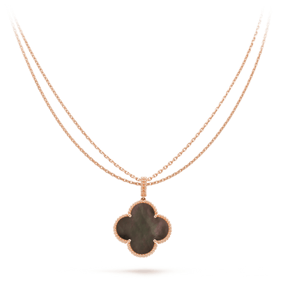 [Riva Jewelry ]CLOVER 25MM GOLD DARK MOP BIG CLOVER NECKLACE