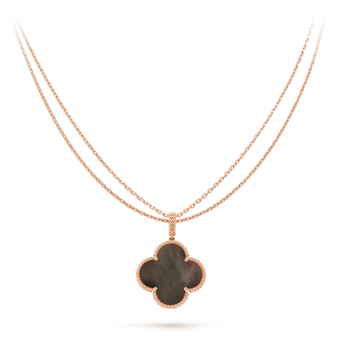 [Riva Jewelry ]CLOVER 25MM GOLD DARK MOP BIG CLOVER NECKLACE