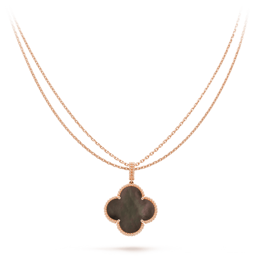 [Riva Jewelry ]CLOVER 25MM GOLD DARK MOP BIG CLOVER NECKLACE