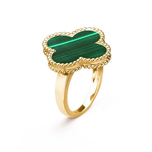 [Riva Jewelry ]CLOVER MALACHITE RING