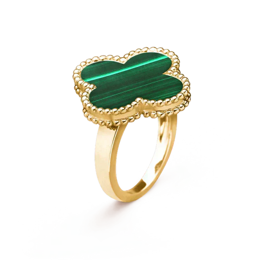 [Riva Jewelry ]CLOVER MALACHITE RING