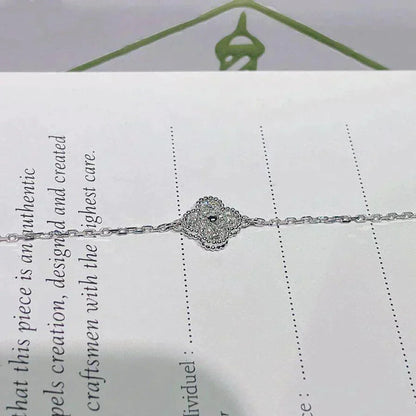 [Riva Jewelry ]CLOVER  SINGLE FLOWER BRACELET SILVER