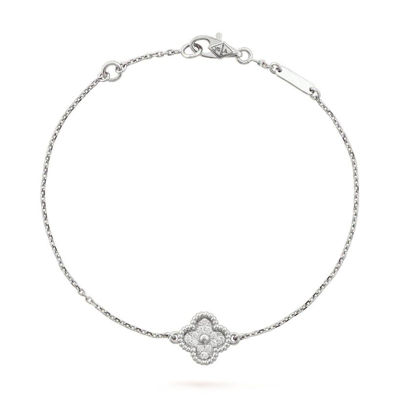 [Riva Jewelry ]CLOVER  SINGLE FLOWER BRACELET SILVER