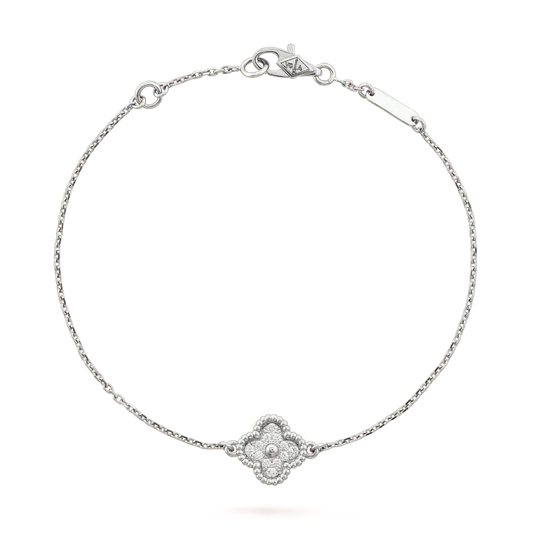[Riva Jewelry ]CLOVER  SINGLE FLOWER BRACELET SILVER