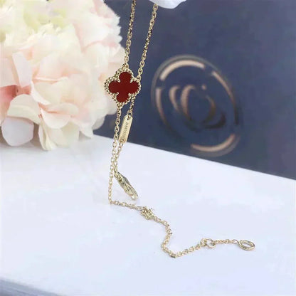 [Riva Jewelry ]CLOVER  CARNELIAN SINGLE FLOWER BRACELET