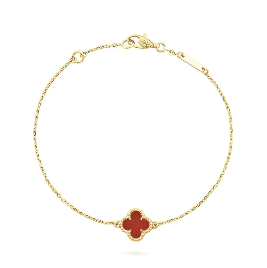 [Riva Jewelry ]CLOVER  CARNELIAN SINGLE FLOWER BRACELET