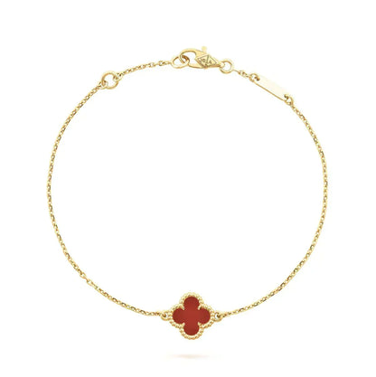 [Riva Jewelry ]CLOVER  CARNELIAN SINGLE FLOWER BRACELET