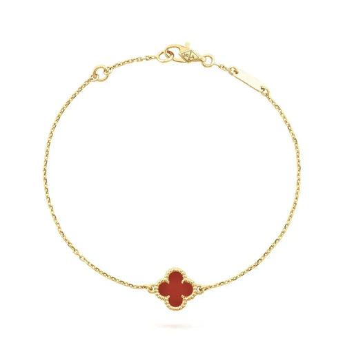 [Riva Jewelry ]CLOVER  CARNELIAN SINGLE FLOWER BRACELET