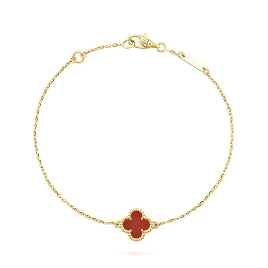 [Riva Jewelry ]CLOVER  CARNELIAN SINGLE FLOWER BRACELET