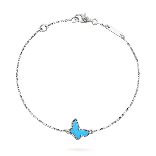 [Riva Jewelry ]BUTTERFLY TURQUOISE BUTTERFLY BRACELET SILVER