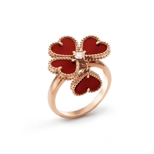 [Riva Jewelry ]SWEET CLOVER CARNELIAN RING