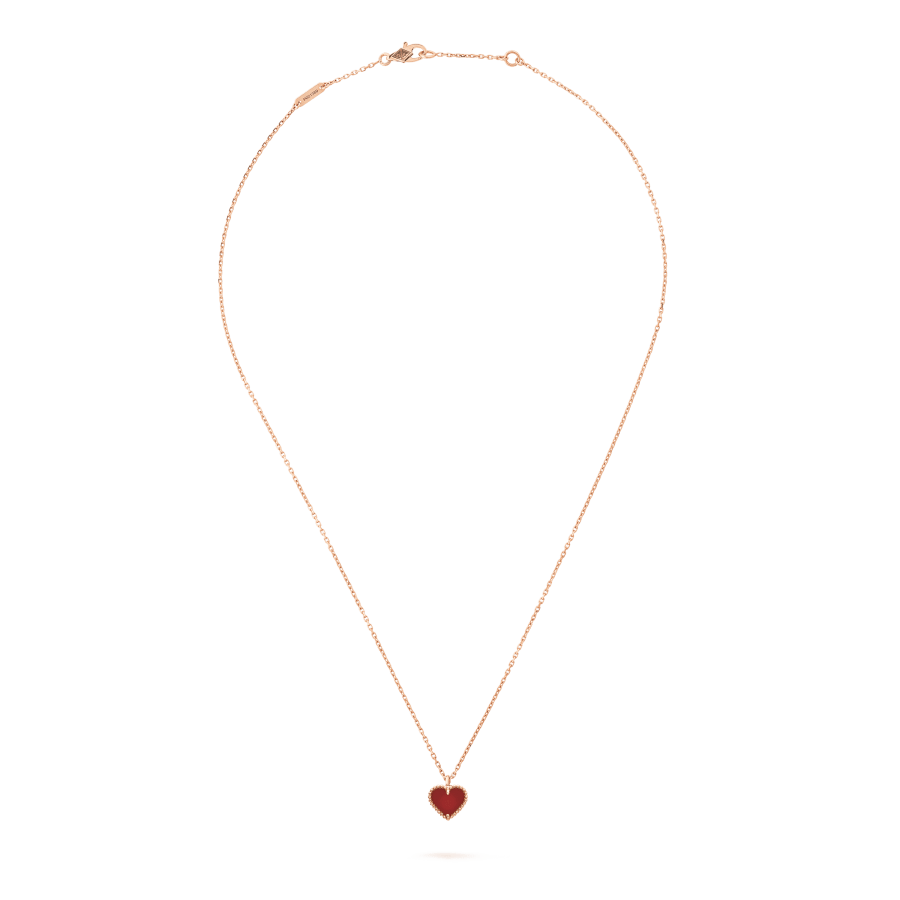 [Riva Jewelry ]SWEET CLOVER CARNELIAN HEART NECKLACE