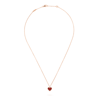 [Riva Jewelry ]SWEET CLOVER CARNELIAN HEART NECKLACE