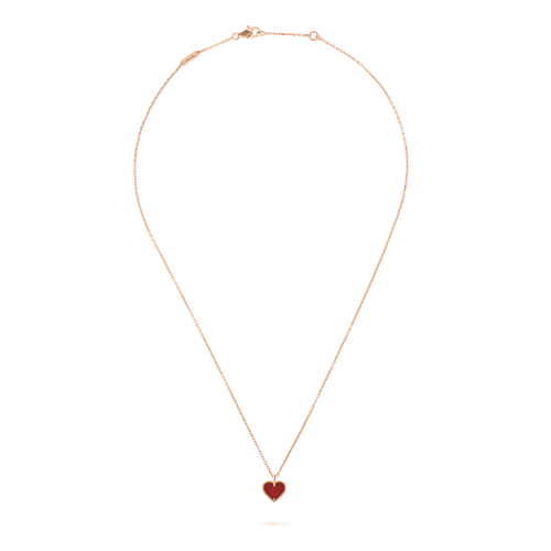[Riva Jewelry ]SWEET CLOVER CARNELIAN HEART NECKLACE