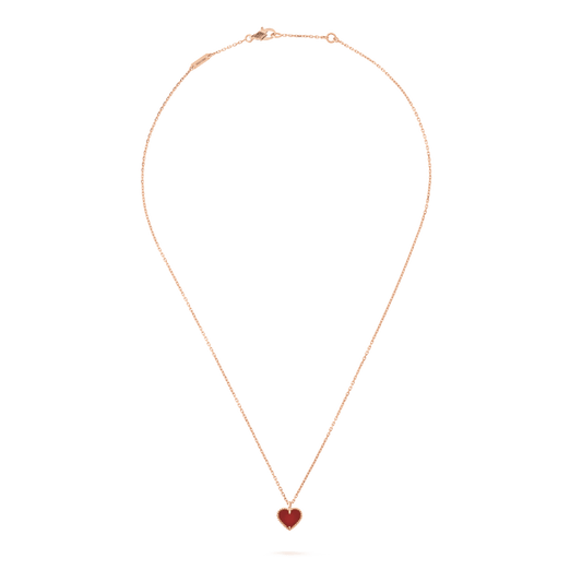 [Riva Jewelry ]SWEET CLOVER CARNELIAN HEART NECKLACE