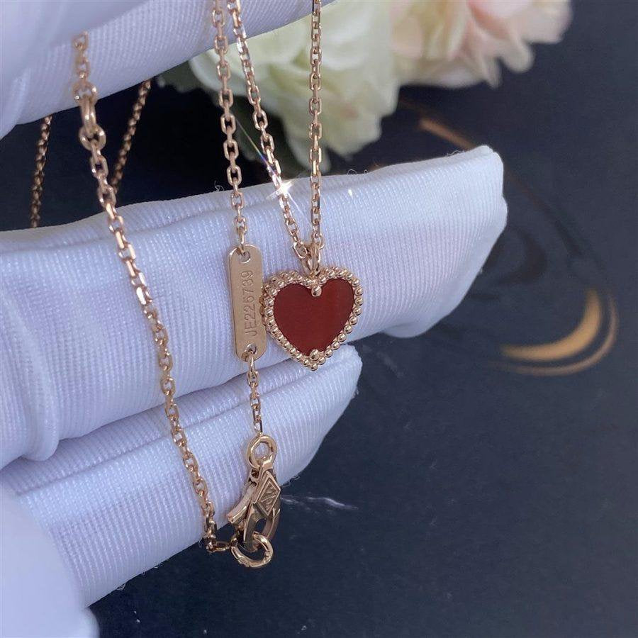 [Riva Jewelry ]SWEET CLOVER CARNELIAN HEART NECKLACE