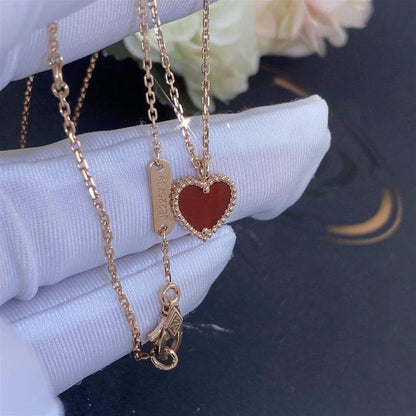 [Riva Jewelry ]SWEET CLOVER CARNELIAN HEART NECKLACE